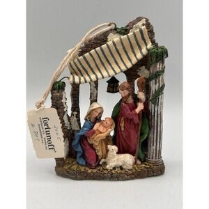 Vintage Holy Family Nativity Scene Resin Ornament Christmas Decoration